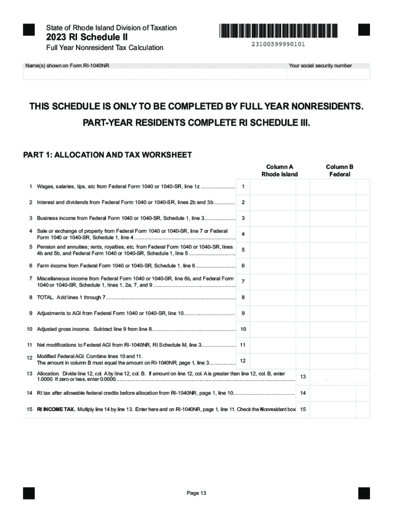  State of Rhode Island Division of Taxation2023 RIS 2023-2024