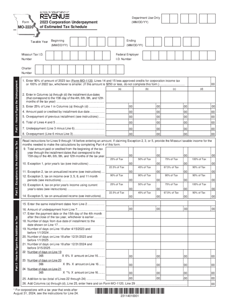 Part 2 Exceptions to the Addition to Tax  Form