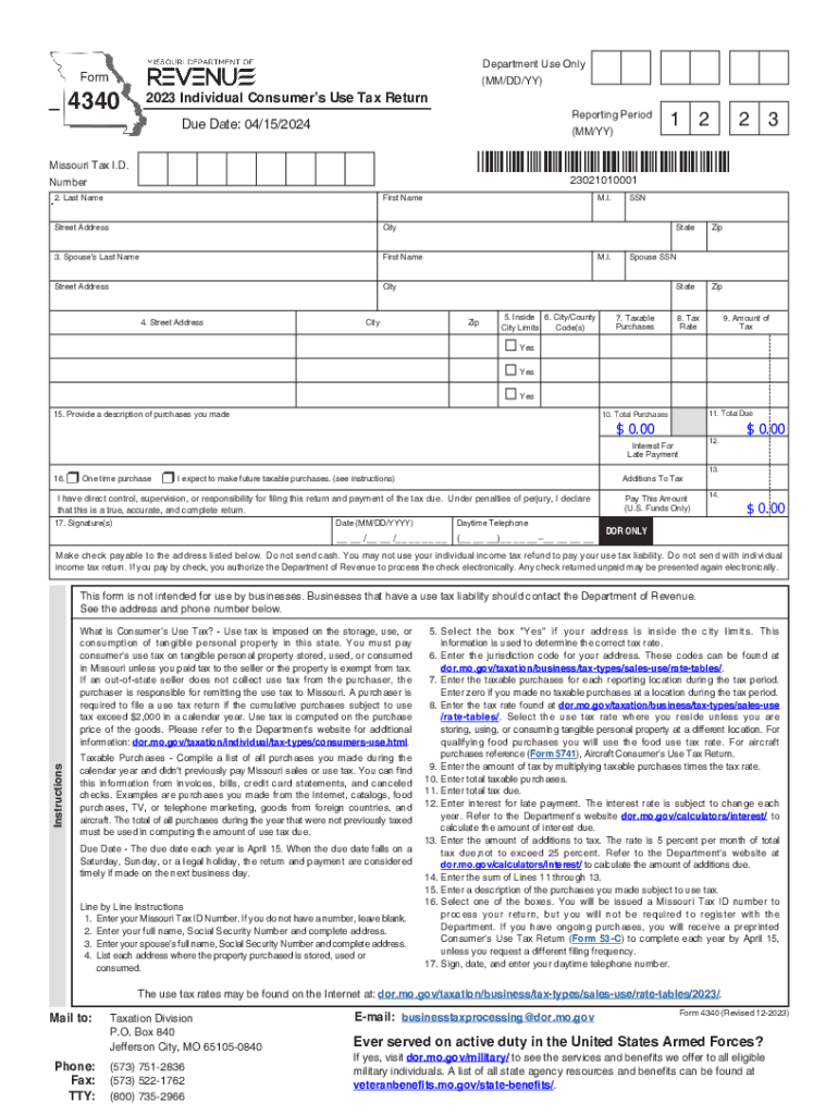 Individual Consumer&#039;s Use Tax  Form