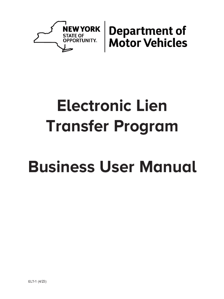 Electronic Lien Transfer Program Business User Manual  Form