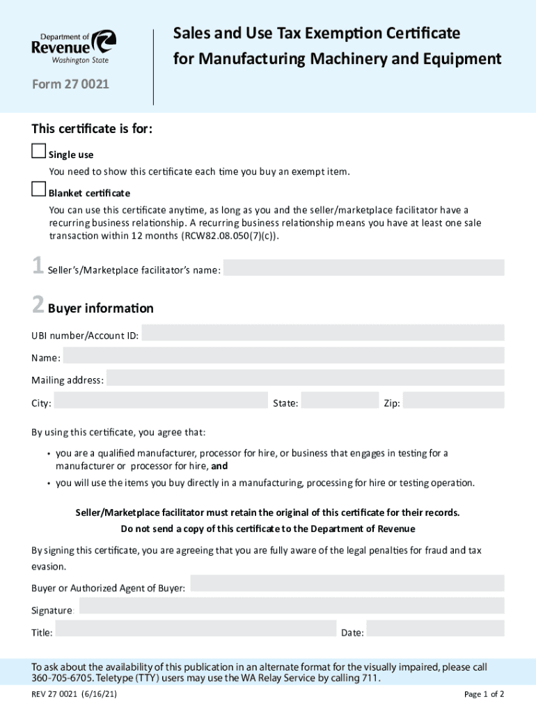  Form ST 12B Sales Tax Exempt Certificate for 2021-2024