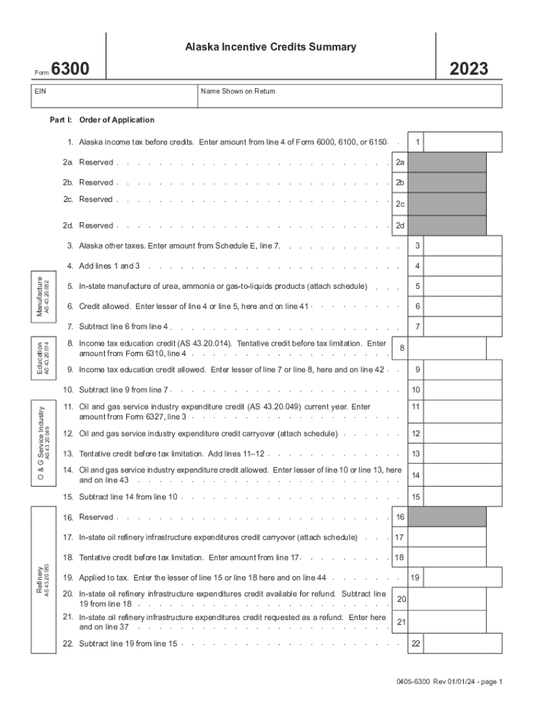  Alaska Form 6300i Incentive Credits Instructions 2019