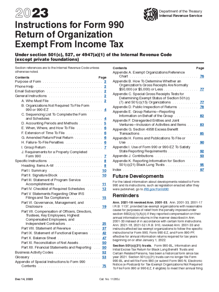  Instructions for Form 990 Return of Organization Exempt from Income Tax Instructions for Form 990 Return of Organization Exempt  2019