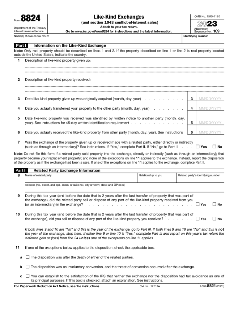  Reporting Like Kind Exchanges to the IRS Via Form 8824 2023-2024