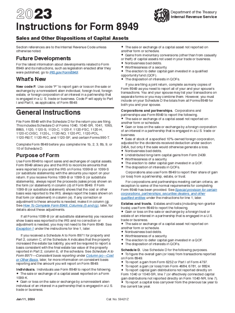  Instructions for Form 8949 Internal Revenue Service 2018