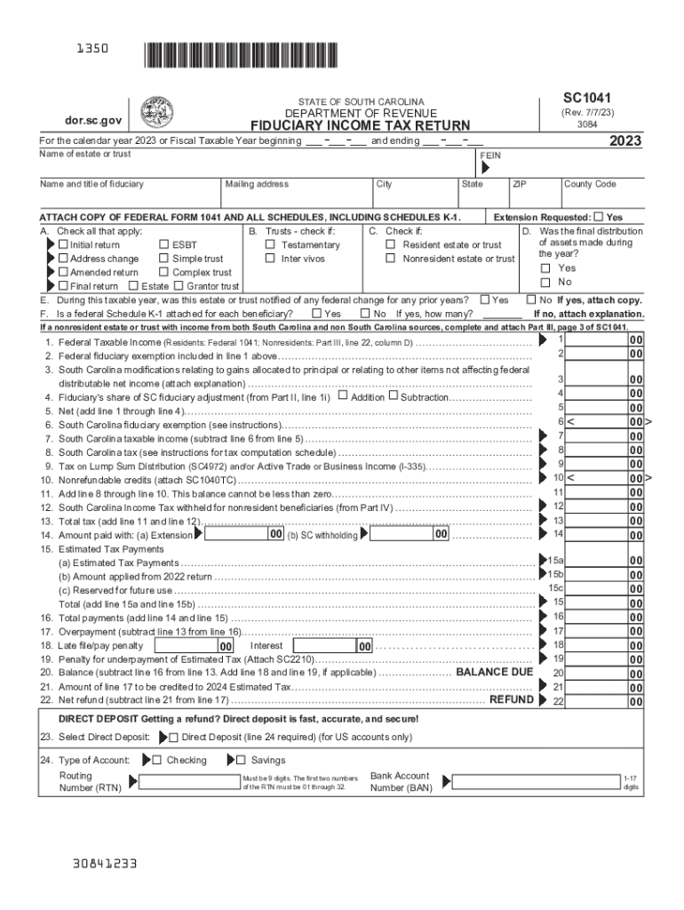  Fiduciary SC Department of Revenue 2017