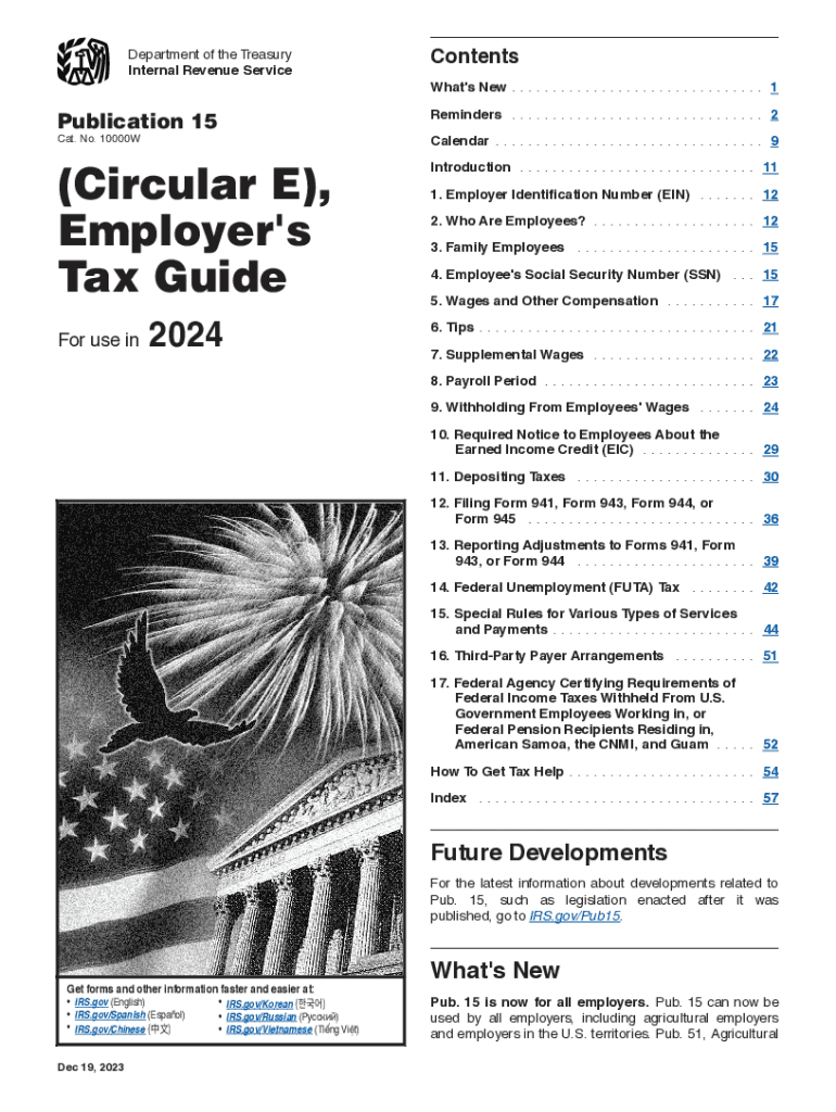  Publication 15 Circular E, Employer&#039;s Tax Guide 2018