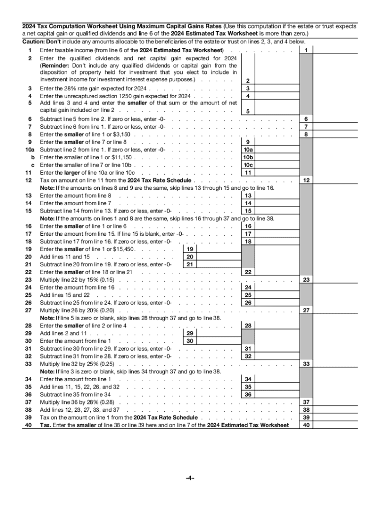  Form 1041 ES Estimated Income Tax for Estates and Trusts 2024