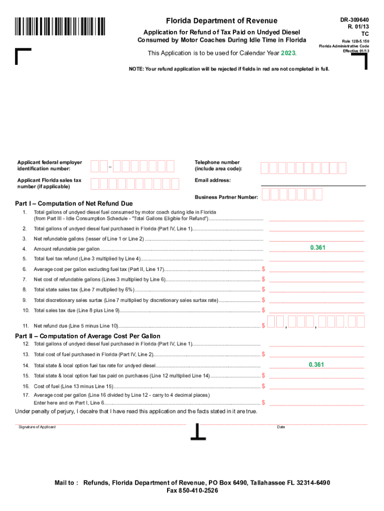  Application for Refund of Tax Paid on Undyed Diesel 2023-2024