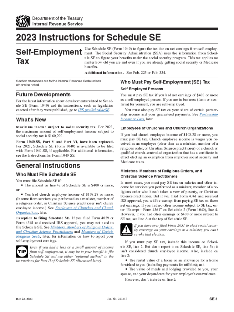  How to File Schedule SE Tax Form with the IRS 2007