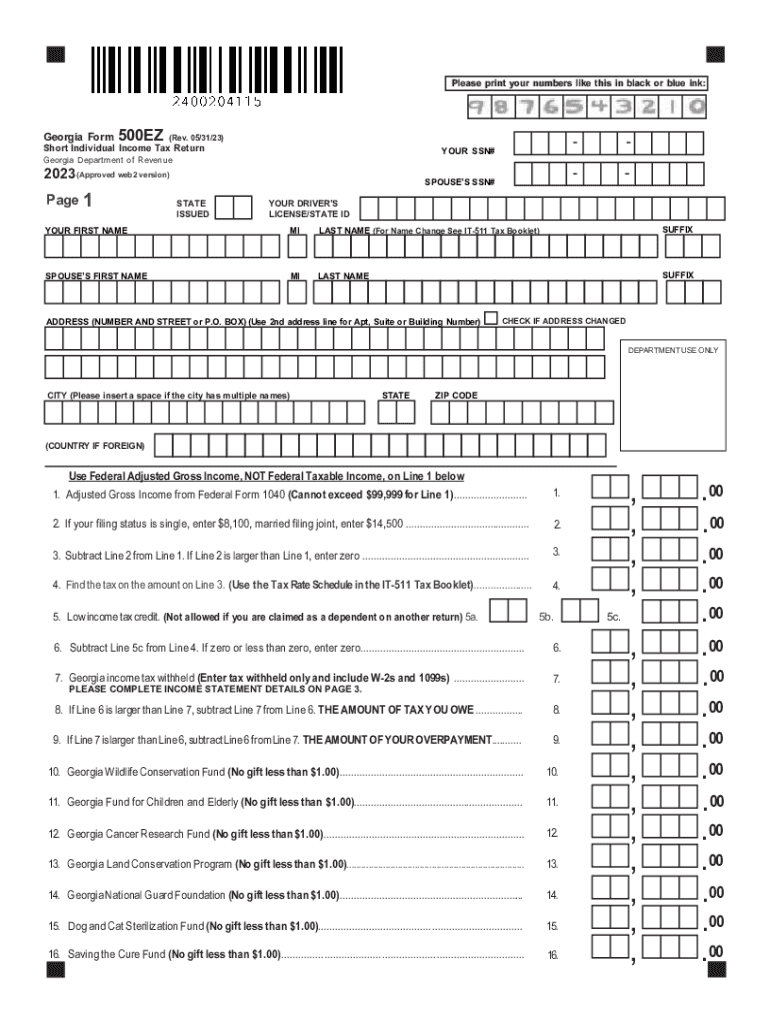  Form GA DoR 500 Fill Online, Printable, Fillable 2018