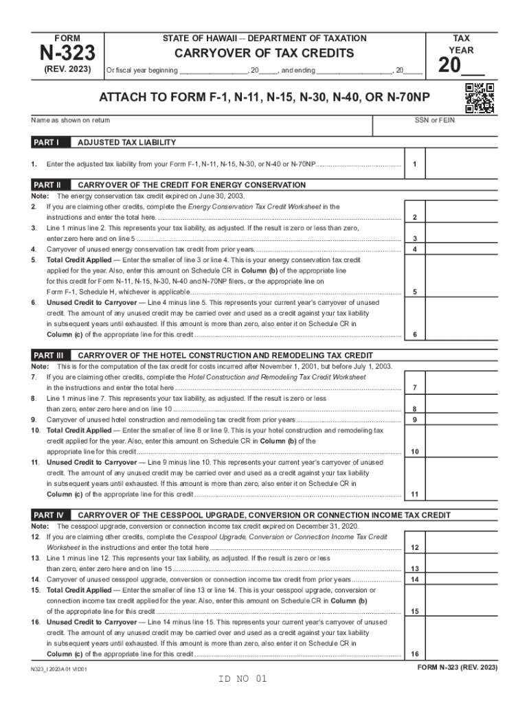  Form N 323, Rev , Carryover of Tax Credits Forms 2023-2024