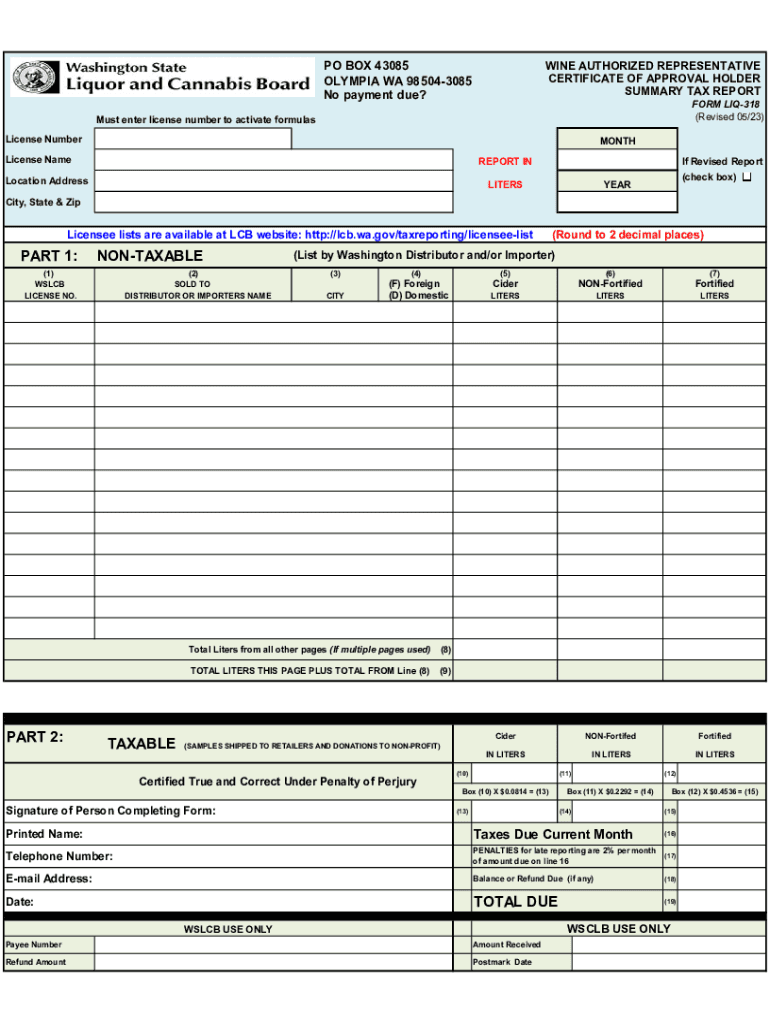  Wine Authorized Representative Certificate of Approval 2023-2024