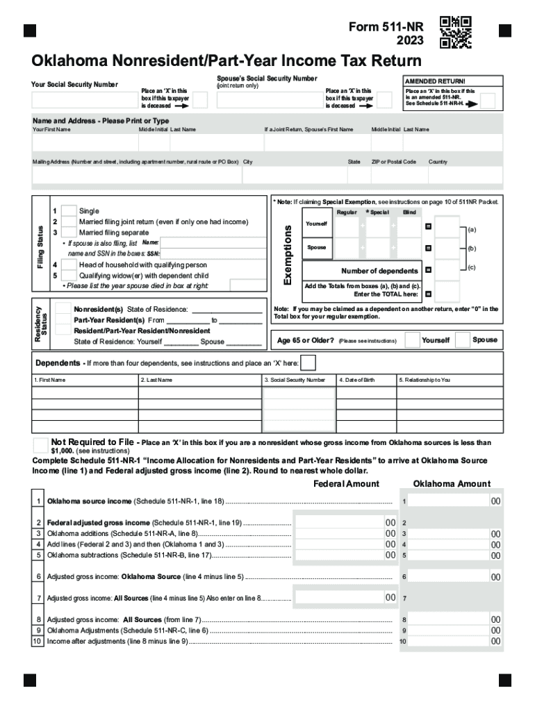  Instructions for Completing the 511 NR Income Tax Return 2023-2024