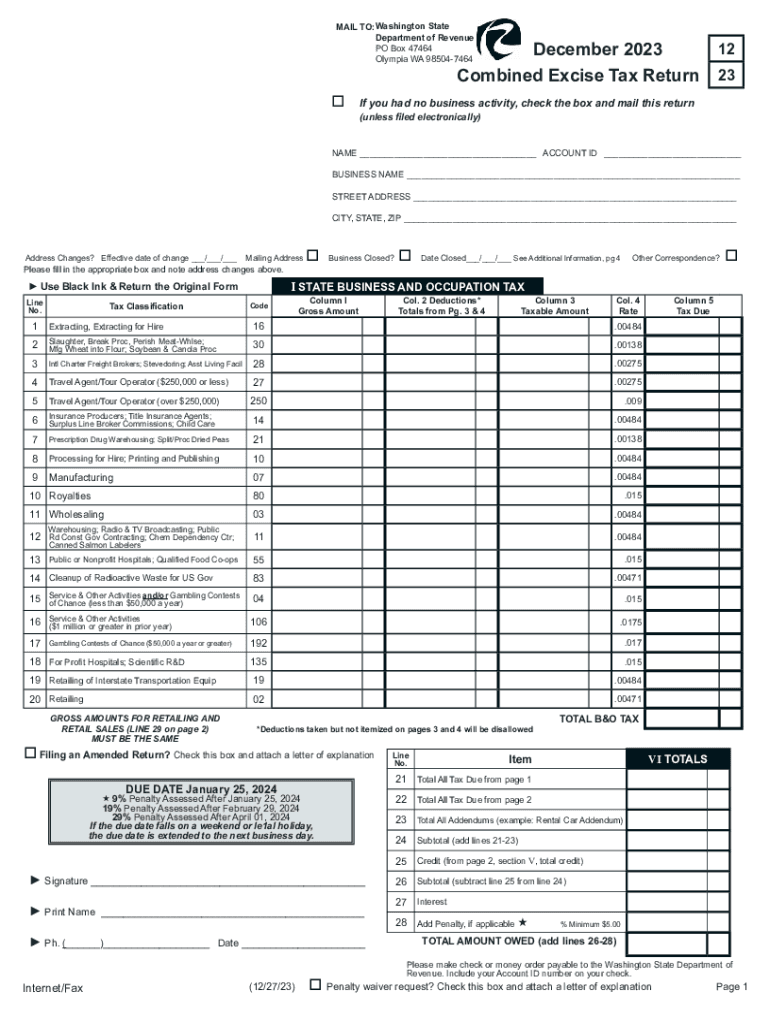  Combined Excise Tax Return 1223 Combined Excise Tax Return 1223 2023-2024