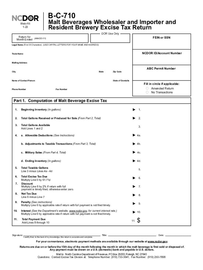  B C 710 PRINT CLEAR Malt Beverages Wholesaler and 2023-2024