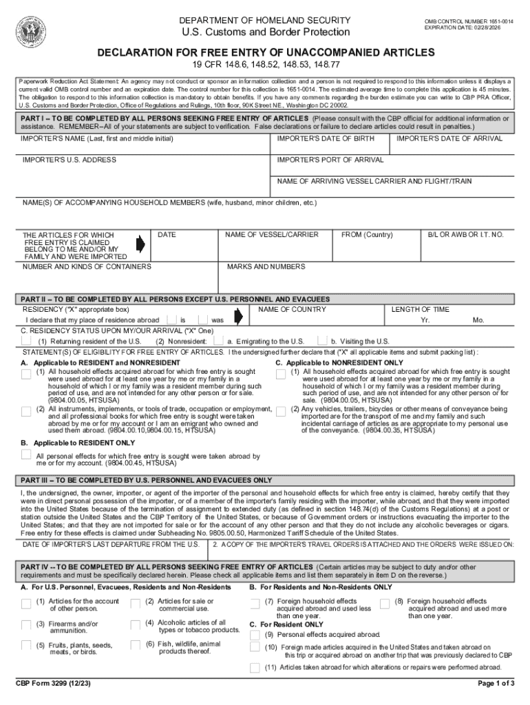  DEPARTMENT of HOMELAND SECURITY OMB CONTROL NUMBER 2023-2024