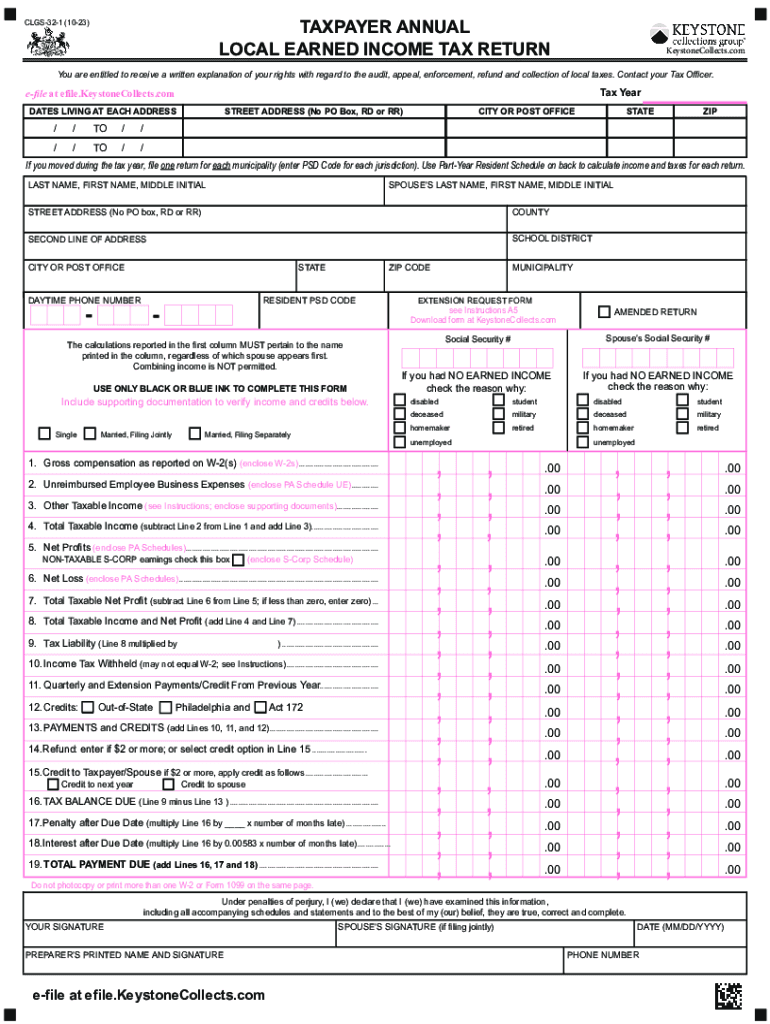  QUARTERLY ESTIMATE Local Earned Income Tax 2023-2024