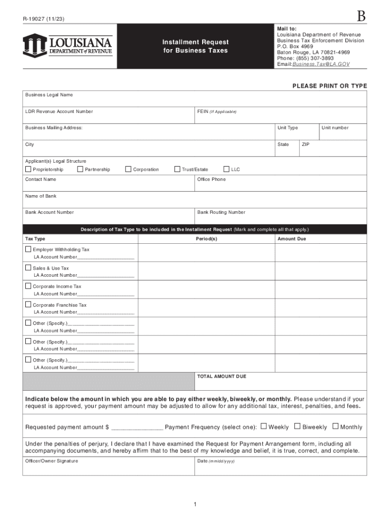  Installment Payment AgreementDepartment of Revenue 2023-2024