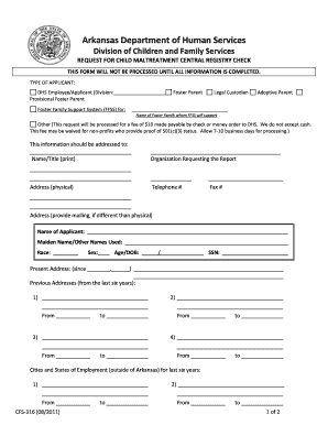 Cfs 316 Form Arkansas