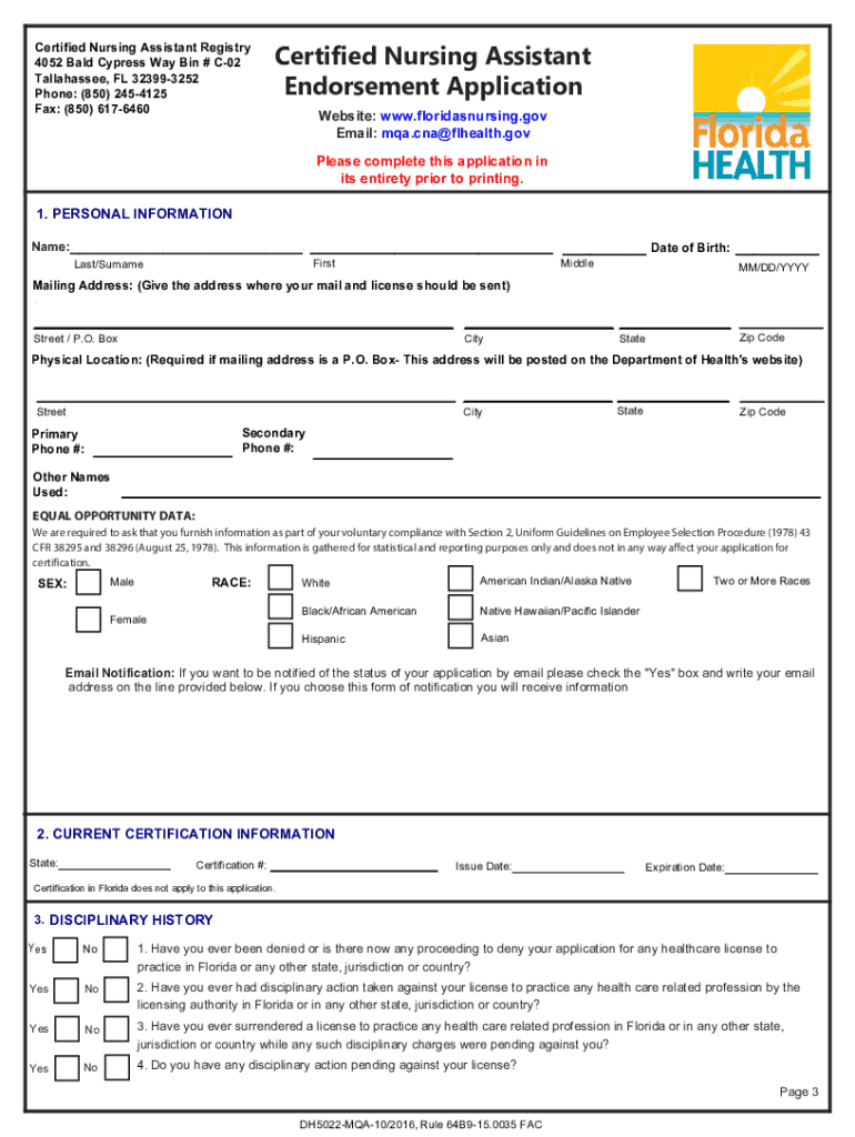  Florida Reciprocity Form 2012