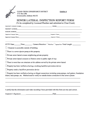 Sewer Inspection Report Template  Form