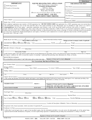 EQUINE REGISTRATION APPLICATION  Form