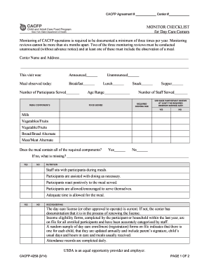  Cacfp Site Monitoring Form 2014