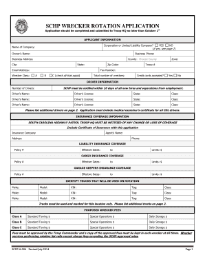 Schp Wrecker Application  Form