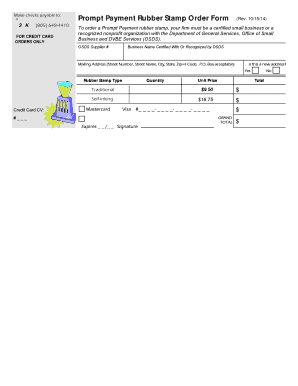 Prompt Payment Rubber Stamp Order Form Documents Dgs Ca