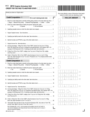 Sch OSC WEB V6 09 10 14 Indd Tax Virginia  Form