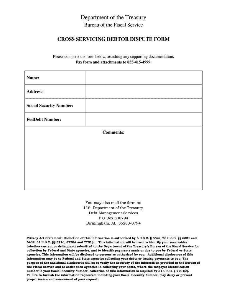 Incoming Disputes Fiscal Treasury Gov  Form