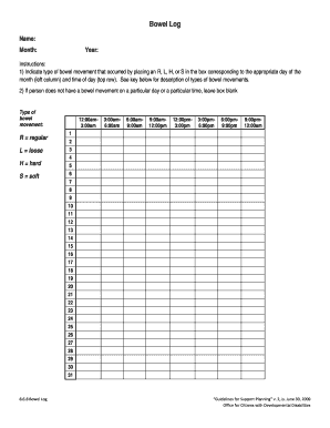 Bowel Log  Form