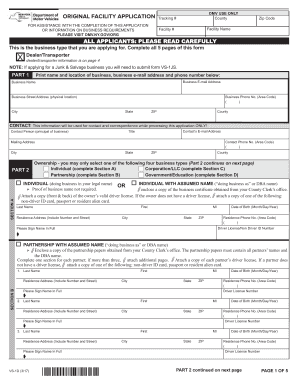 Original Facility Application Dmv Ny  Form