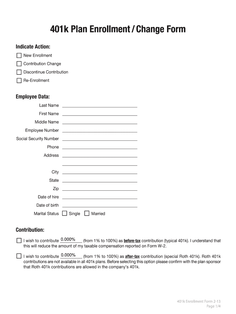 401k Enrollment Form 2 13 AI 401k Network