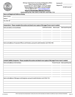 State of Michigan Lcc 3010  Form