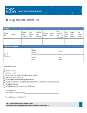 Energy Audit Data Collection Form