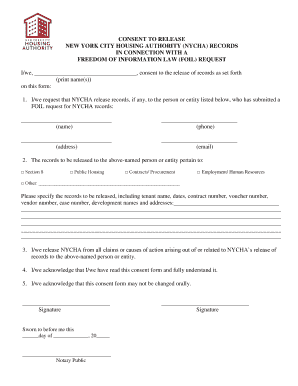 Nycha Request Form