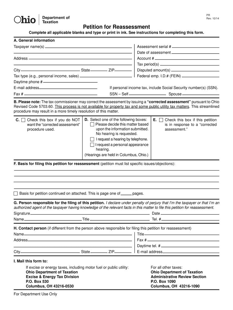  Example of Petition for Reassessment Form 2015