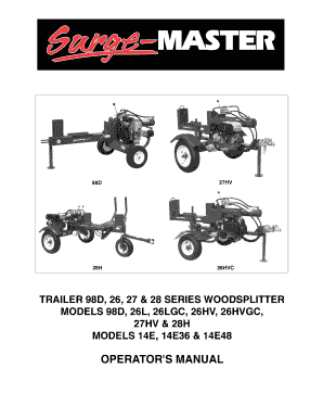 Surgemaster Log Splitter  Form