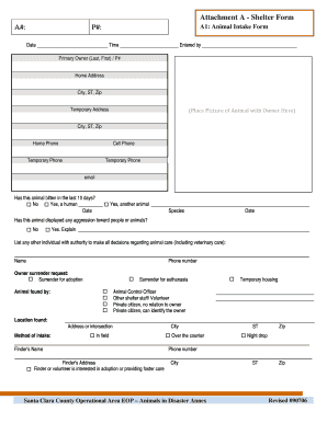 Animal Intake Form