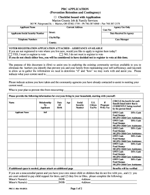 Marion County PRC Forms Jfs Ohio