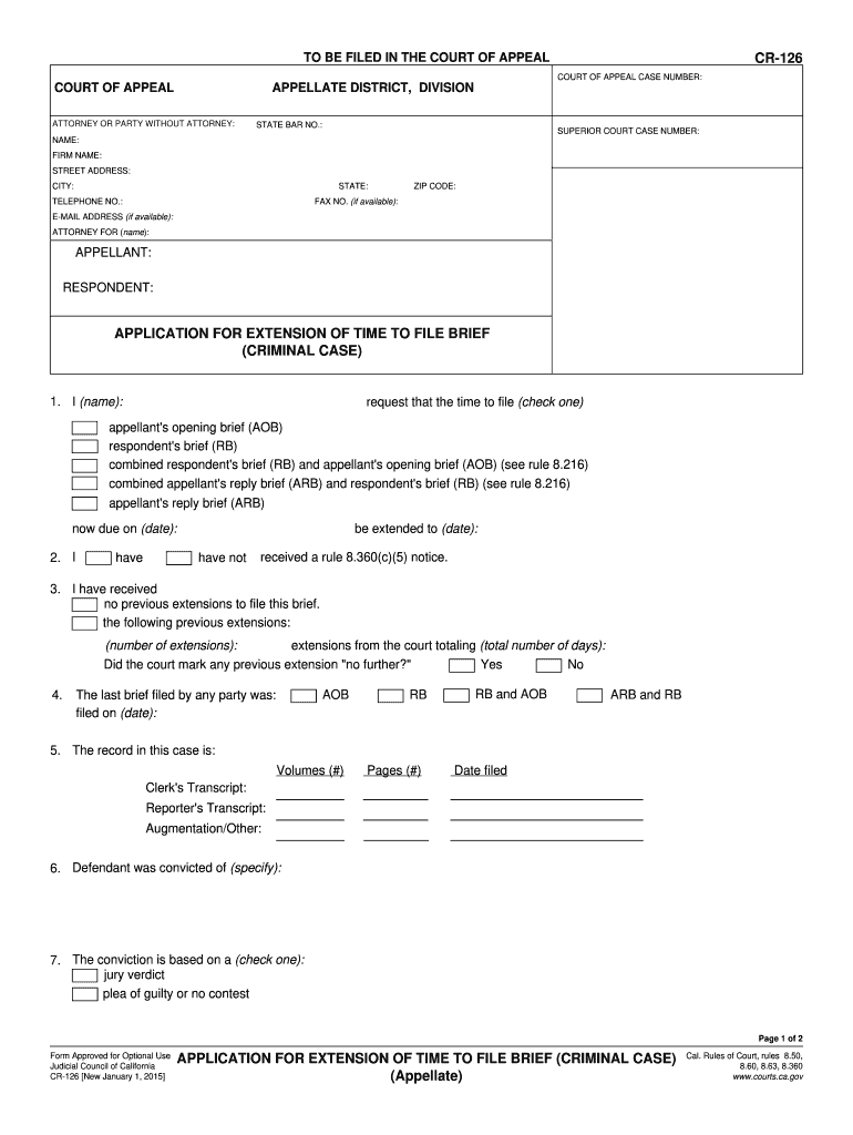 Cr 126 Form