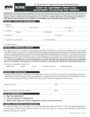 Tac Adjustment  Form