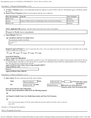 Passport to Health Waiver Application Medicaid  Form
