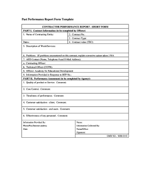 Past Performance Template