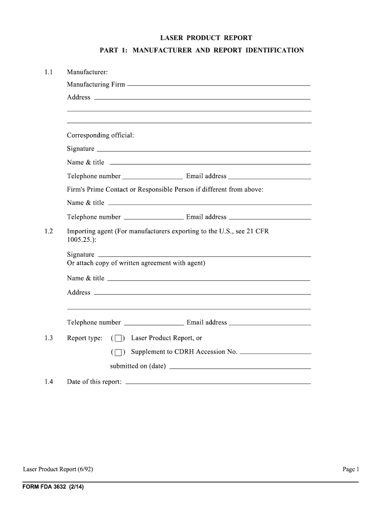  Fda Form 3632 2014-2024