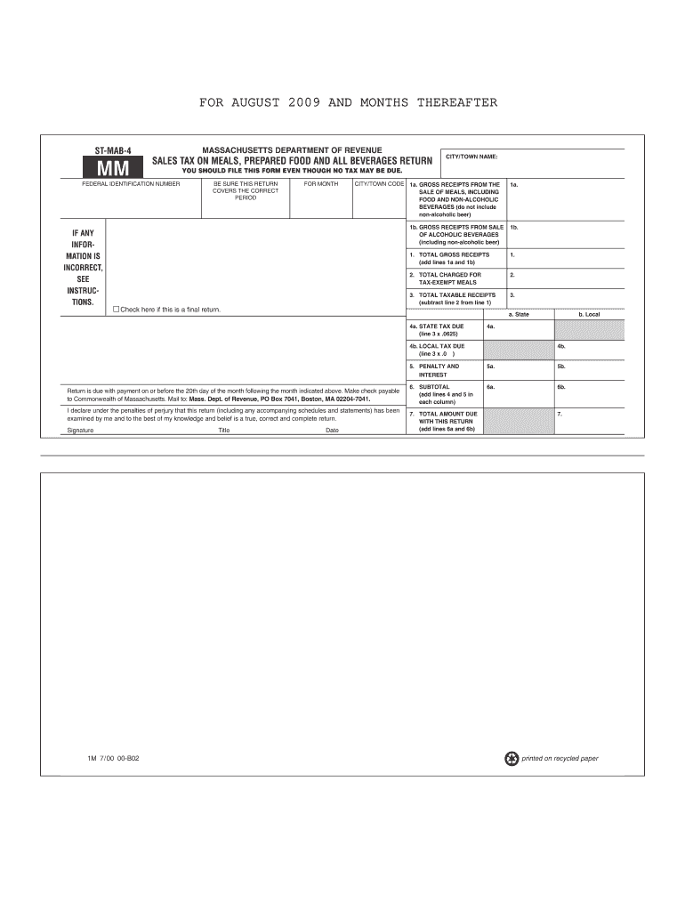  St Mab 4 Form 2009