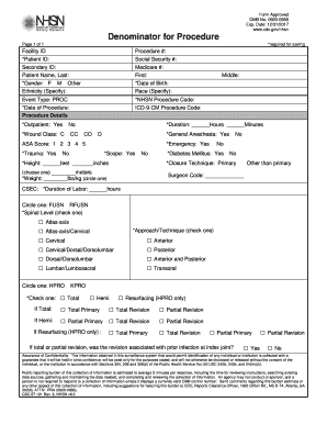 Nhsn Denominator Form
