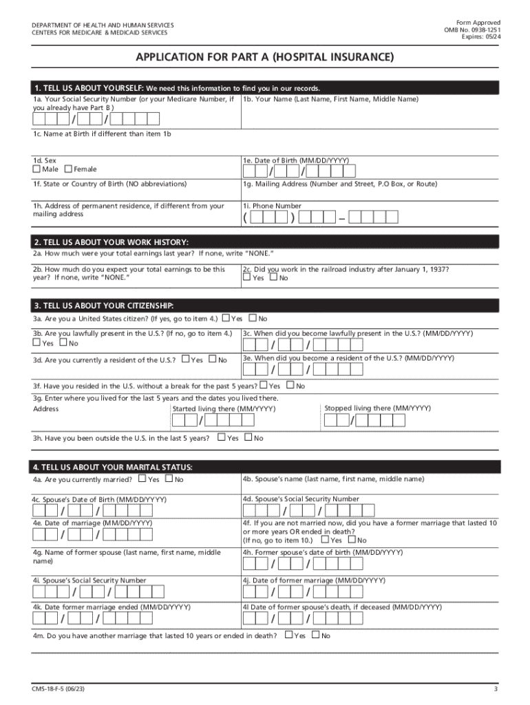  Application for Part a Hospital Insurance Application for Part a Hospital Insurance 2023-2024